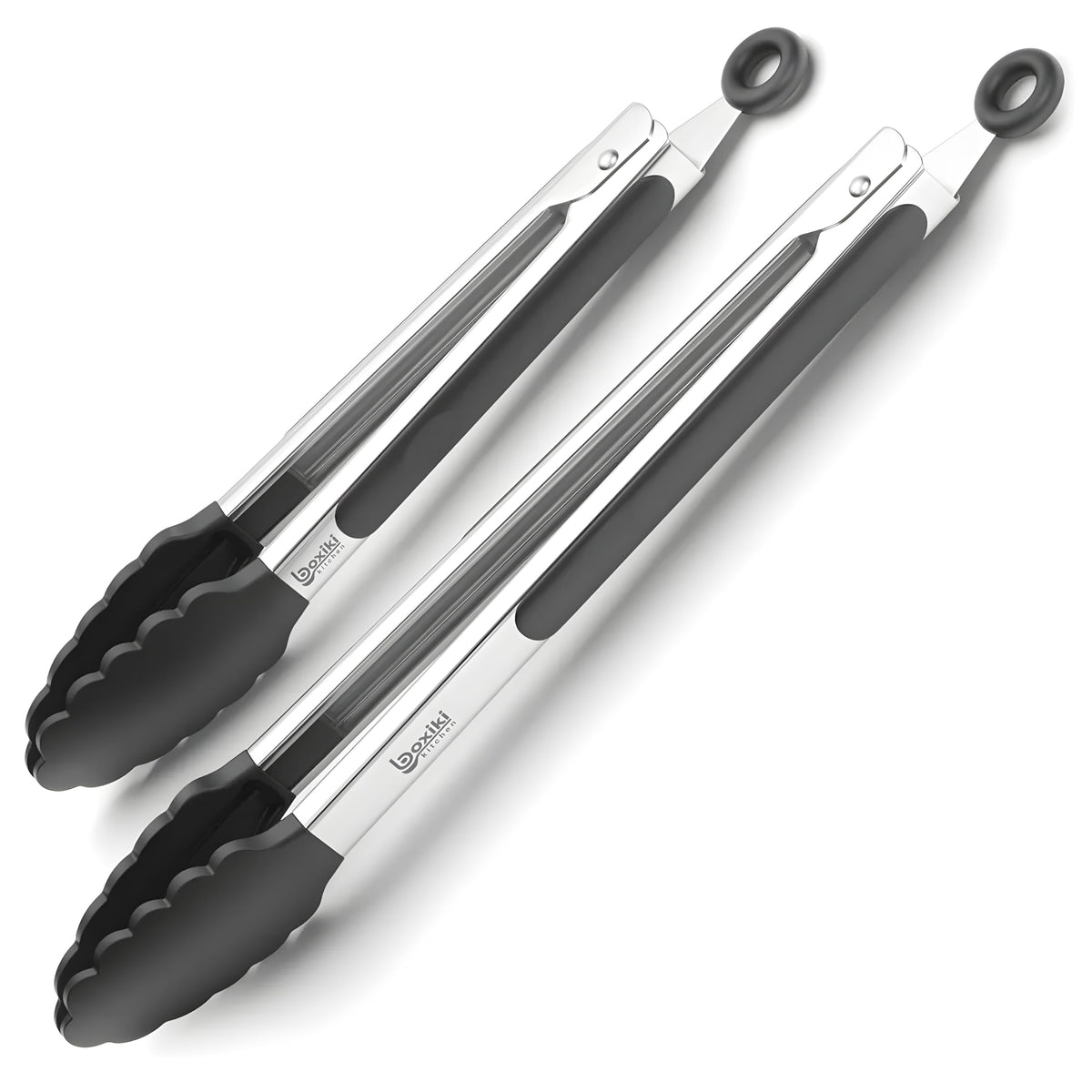 17-Inch Grill Tongs, Heavy Duty 304 Stainless Steel BBQ Tongs, Extra-Long Locking Grilling Tongs for Outdoor Grill & Smoker, Walnut Handle, Gift Pouch