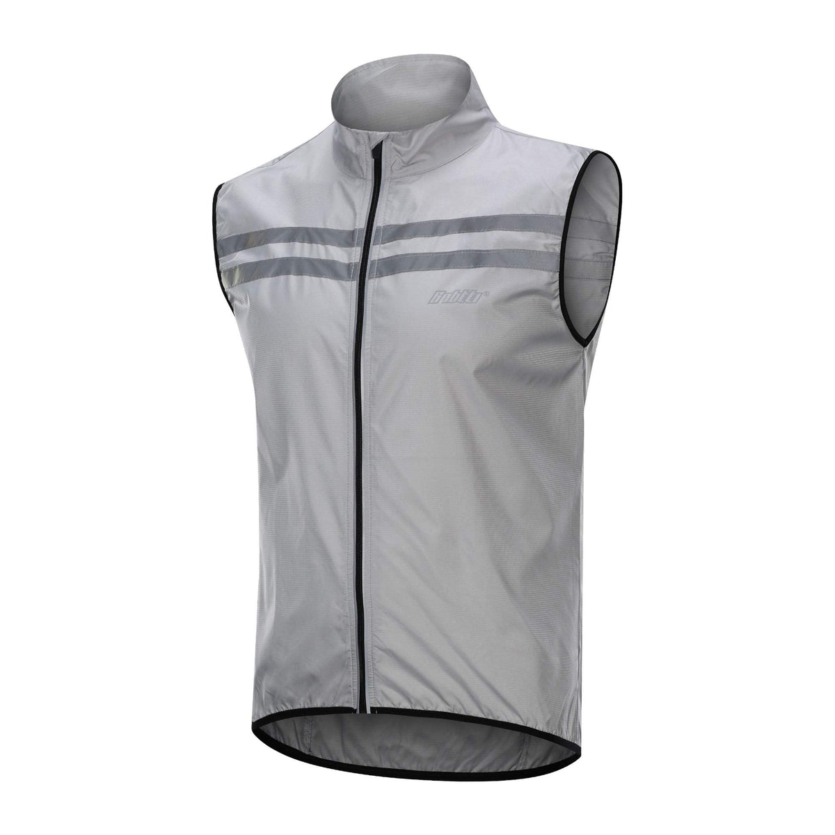 bpbtti Men's Hi-Viz Safety Running Cycling Vest - Windproof and Reflective (Large - Chest 39-41", Grey)