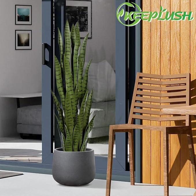4ft Artificial Snake Plant – 46in Faux Sansevieria Plants, Fake Floor Plant for Indoor Outdoor, Front Porch Patio Home Office Decor, Mother-in-Law’s Tongue, Green 2Pcs