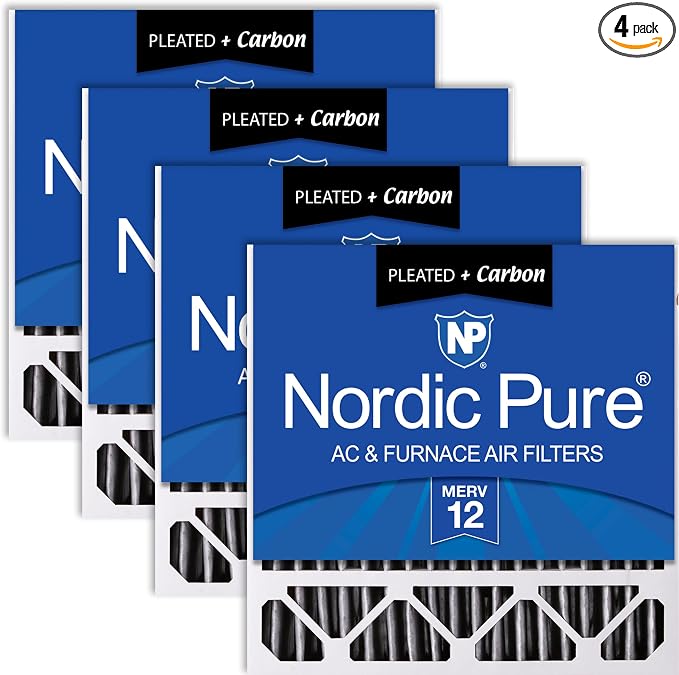 Nordic Pure 20x20x5 Honeywell Replacement Furnace Filters MERV 12 Plus Carbon 4