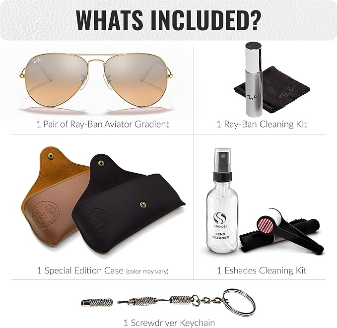 Ray-Ban RB3025 AVIATOR GRADIENT Pilot Shaped Sunglasses for Men & Women with Official RAYBAN Eyewear Kit