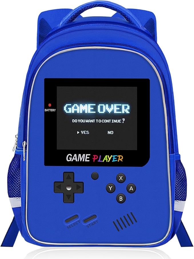 Backpack for School Boys,Gamer Boys Backpack for Elementary Middle School,Student Bookbag for Ages 6-18 Kids Children Teens,17″ Video Game Bookbag Travel Back Pack