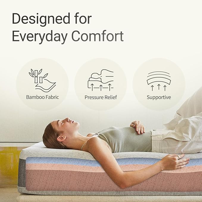 LIFEMENT, Essential 10 Inch Copper Infused Cooling Gel Memory Foam Mattress, Medium Firm, Fiberglass Free, Pressure Relief, Safe & Certified Foams & Cover, 10-Year Warranty, Mattress in a Box, Full