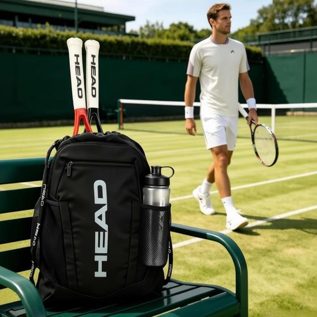 HEAD Men's Drawstring Backpack with Shoe & Phone Pocket,Bottle Holder