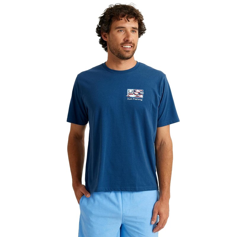 HUK Mens Fishing Graphic Tee, Performance Short Sleeve, Quick-Dry, Trophy Flag - Set Sail, XX-Large