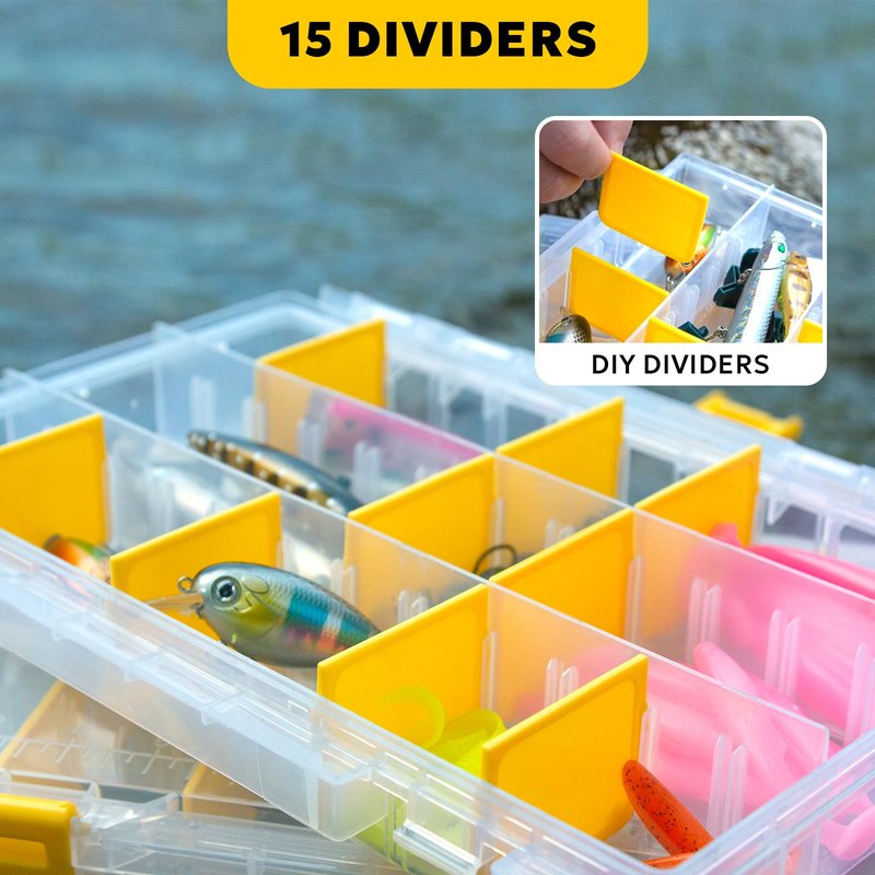 SF Tackle Box 3600 Plastic Tackle Trays Fishing Tackle Box Storage Organizer with Removable Dividers 4 Packs Lure Terminal Storage