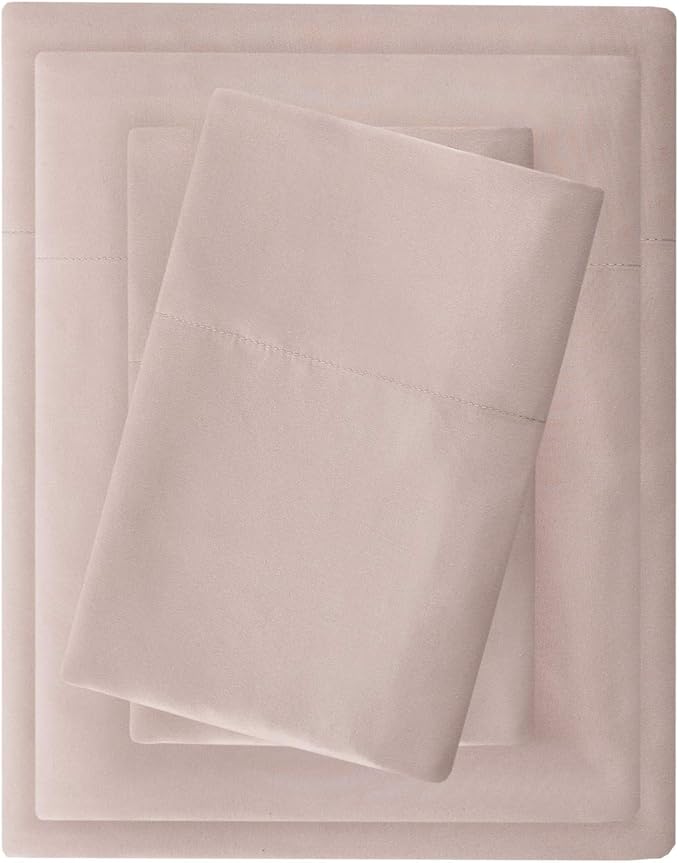 Madison Park 3M Microcell Color Fast, Wrinkle and Stain Resistant, Soft Sheets with 16" Deep Pocket All Season, Cozy Bedding-Set, Matching Pillow Case, 4 pieces, Queen, Blush