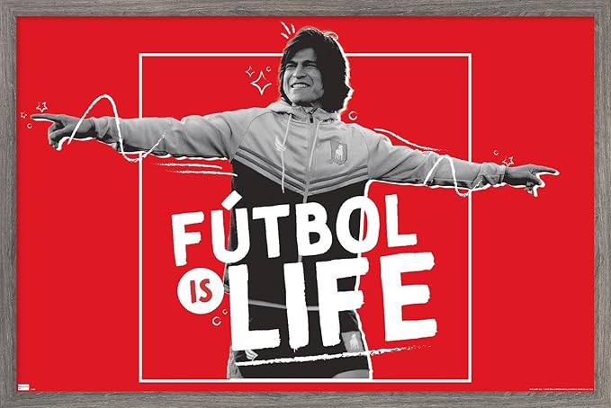 Ted Lasso - Futbol is Life Wall Poster, 22.4L" x 14.7W", Barnwood Framed Version