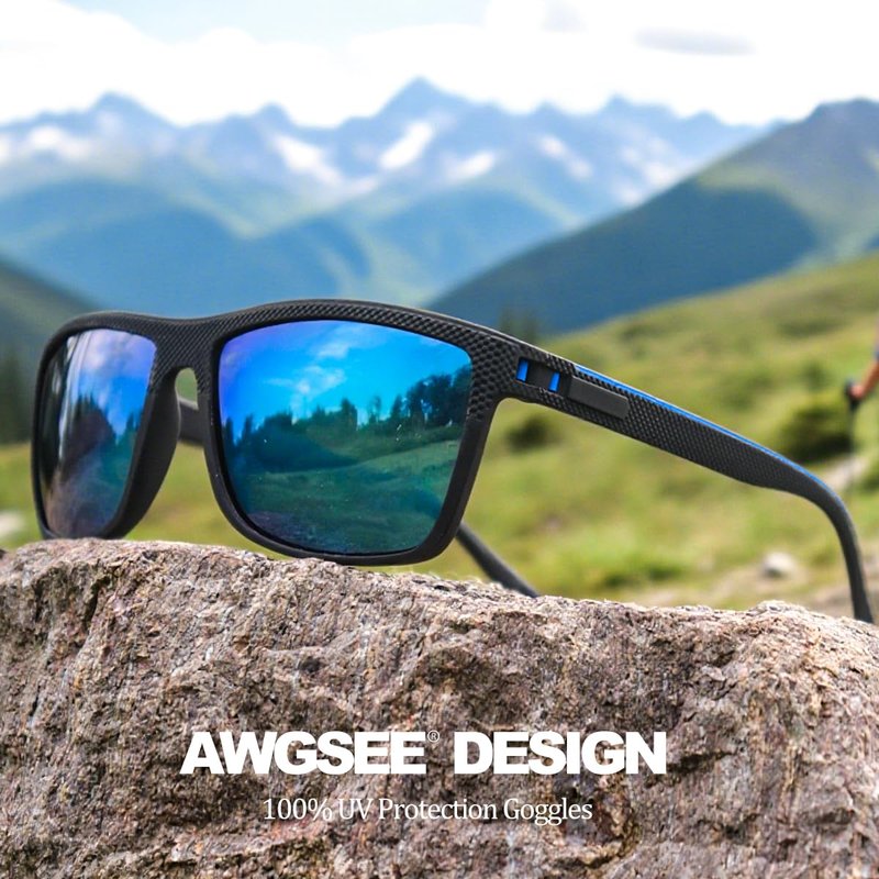 AWGSEE Polarized Sunglasses for Men, UV Protection Lightweight Sun Glasses for Driving Fishing Golf