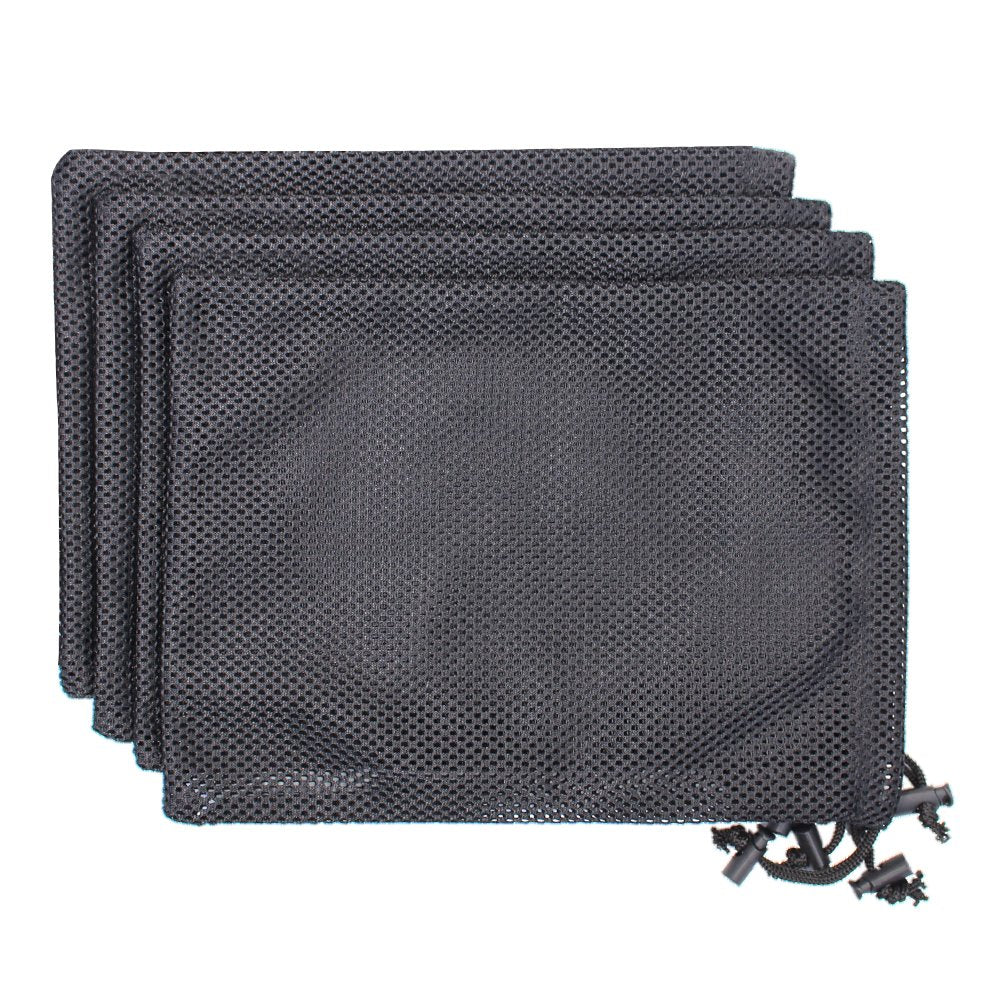 KisSealed 4 PCS Multi Purpose Nylon Mesh Drawstring Storage Ditty Bags for Travel & Outdoor Activity