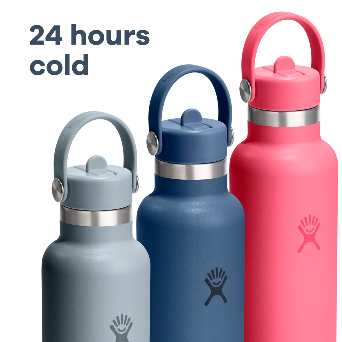 Hydro Flask Water Bottle - Insulated Stainless Steel - Straw Lid, Non Spill, Leakproof in 24 Oz Shale Gray