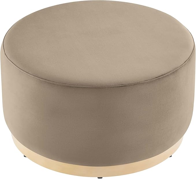 Modway Large 29" Round Performance Velvet Upholstered Upholstered Ottoman