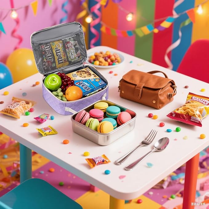 Lunch Box for Kids Boys with Reusable Snack Bag Cute Insulated Lunch Bag for Preschool Kindergardent Elementary Lonchera Para Mujer