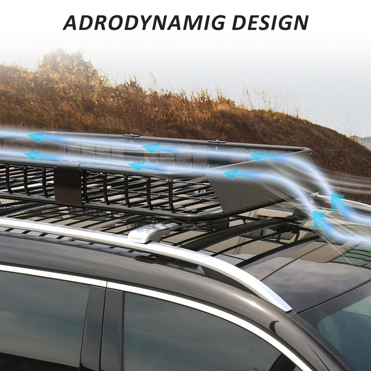 FORWODE 250LBS Universal Roof Rack Basket, 64"x39"x6" Rooftop Cargo Carrier Rack + Waterproof Cargo Bag 15 Cubic Feet(43"x34"x17")
