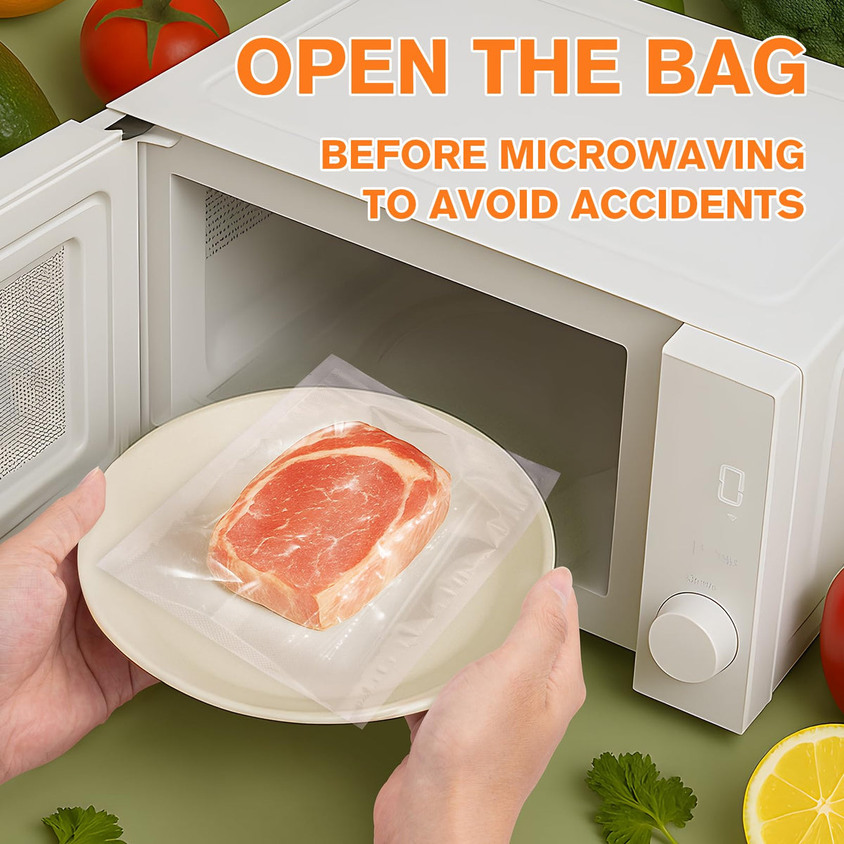 FUNFERY 200 Precut Quart 8" x 12" BPA-Free Vacuum Sealer Bags for Food