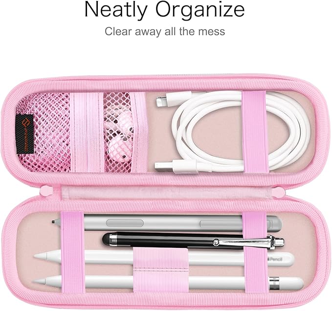 Fintie Holder Case for Apple Pencil Pro, Apple Pencil (USB-C / 1st / 2nd Generation), PU Leather Carrying Bag Sleeve Compatible with Pen, USB Cable, Samsung Stylus, Coquette Cherries