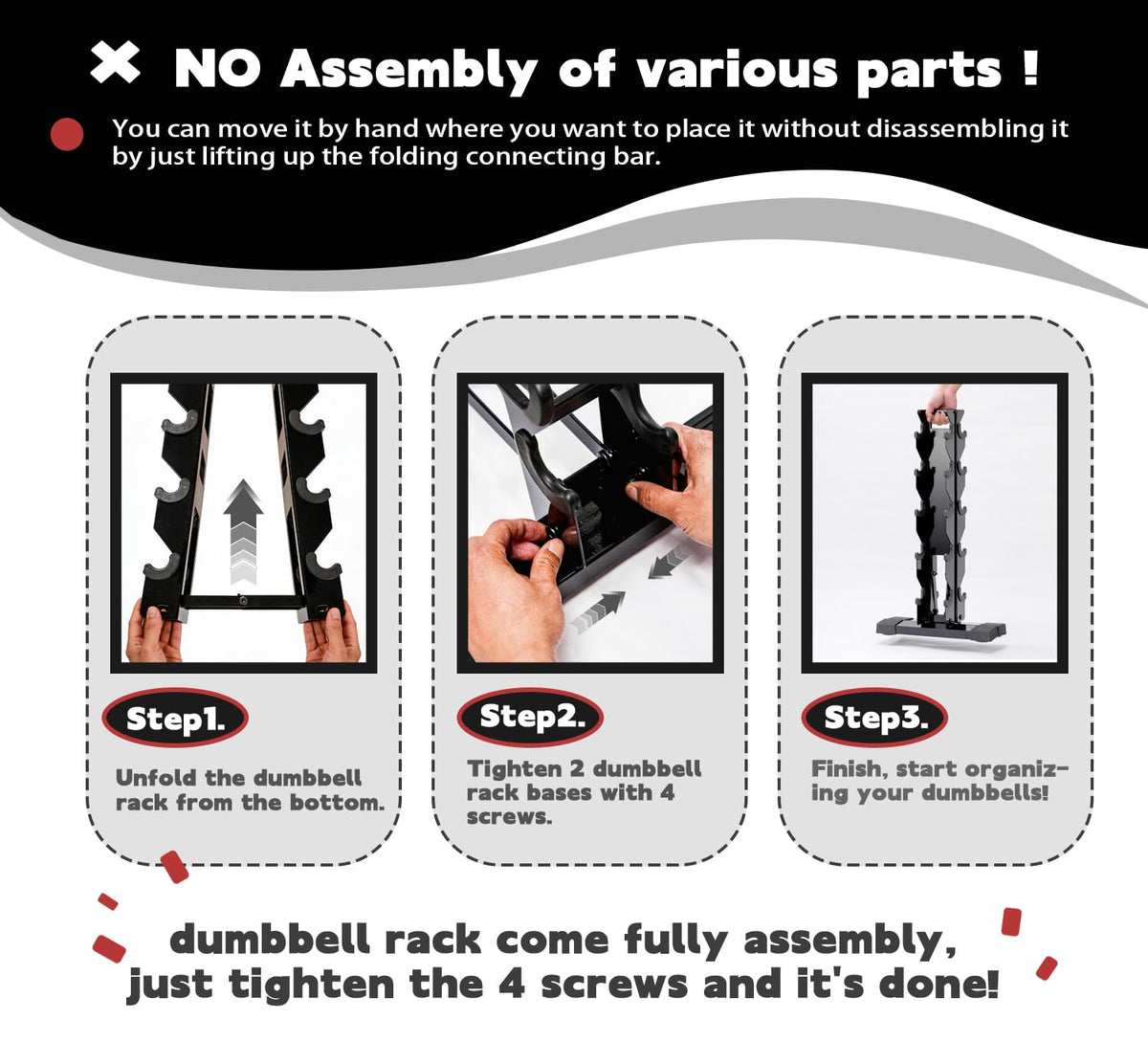 5 Tier Dumbbell Rack Weight Rack for Home Gym