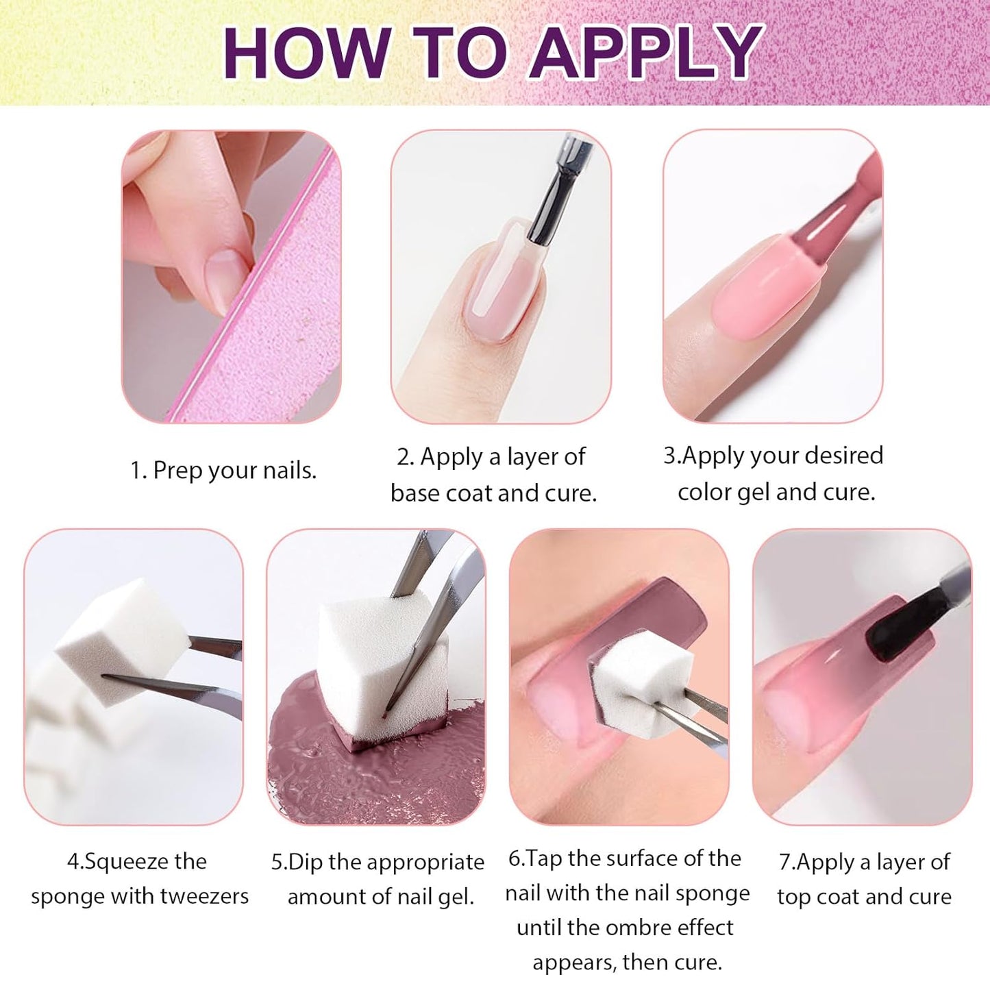 Gradient Painting Gel, 12 Bright Colors Ombre Gel Nail Polish for Pigment Pat Aura Nails, French Manicure DIY Nail Art Long-lasting No-wipe Cream Color Palette Lullaby Set