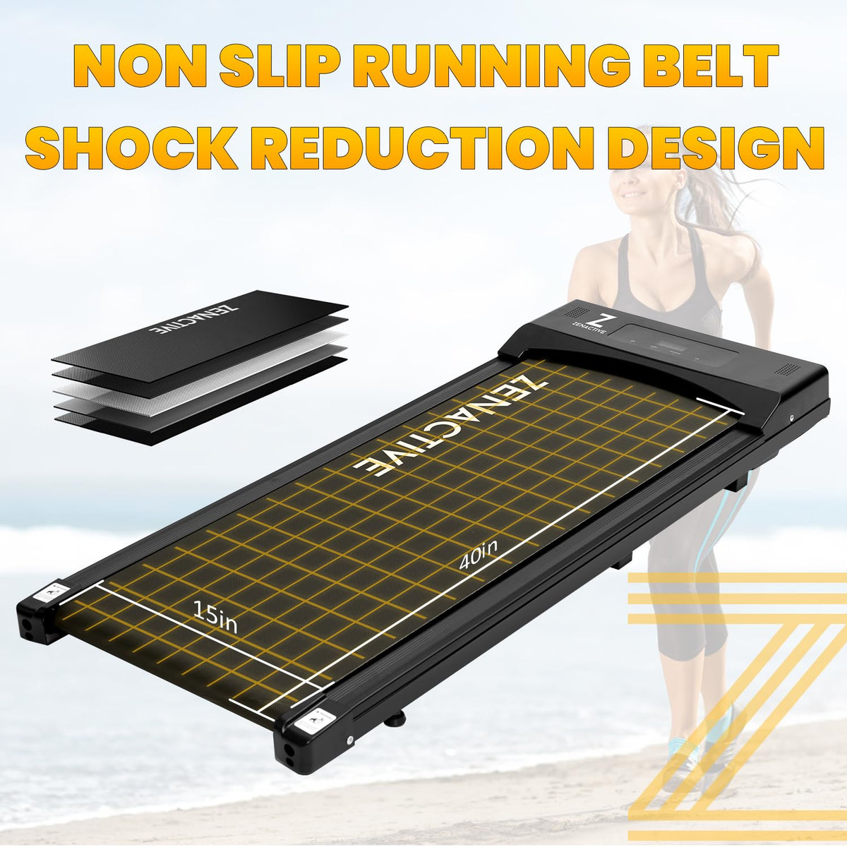 TOUSAINS Walking Pad Under Desk Treadmill, Ultra Slim Portable Walking Machine for Home Office, Installation-Free Mini Treadmill with Remote Control & LED Display, Quiet Walkingpad for Small Space