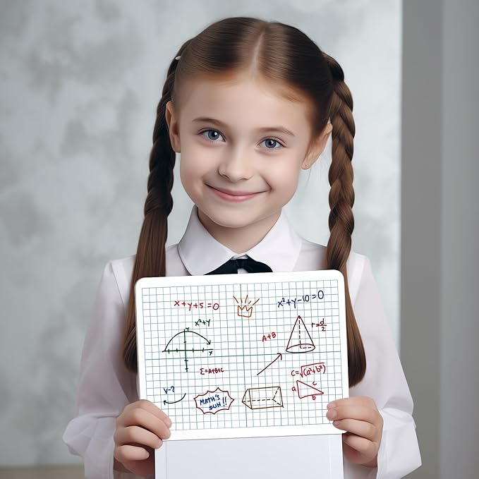 XY Axis Graph Dry Erase Board, 9" x 12" Double-Sided Coordinate Grid Whiteboard, Math Manipulatives for Students, Classroom and Home, Small Dry Erase White Board