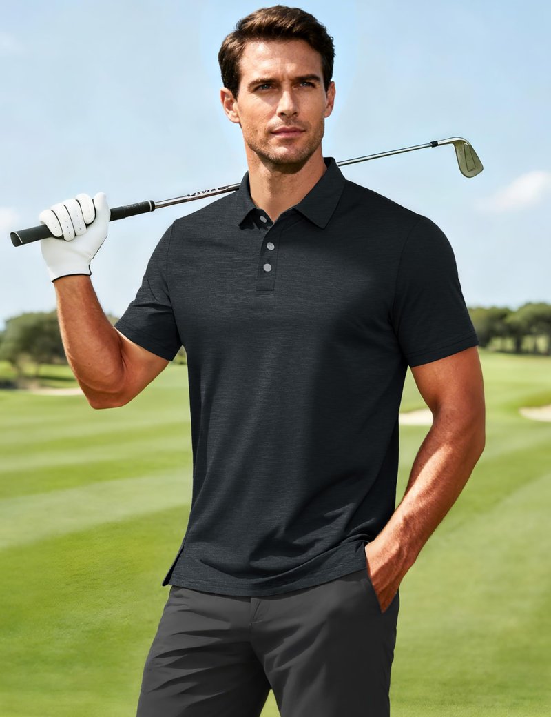 MAGCOMSEN Men's Polo Shirts Short Sleeve Quick Dry Moisture Wicking Collared Shirt Breathable Athletic Casual Golf Polos