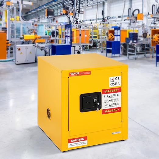 VEVOR Flammable Cabinet 17" x 17" x 18", Galvanized Steel Safety Cabinet, Adjustable Shelf Flammable Storage Cabinet, for Commercial Industrial and Home Use: Industrial & Scientific