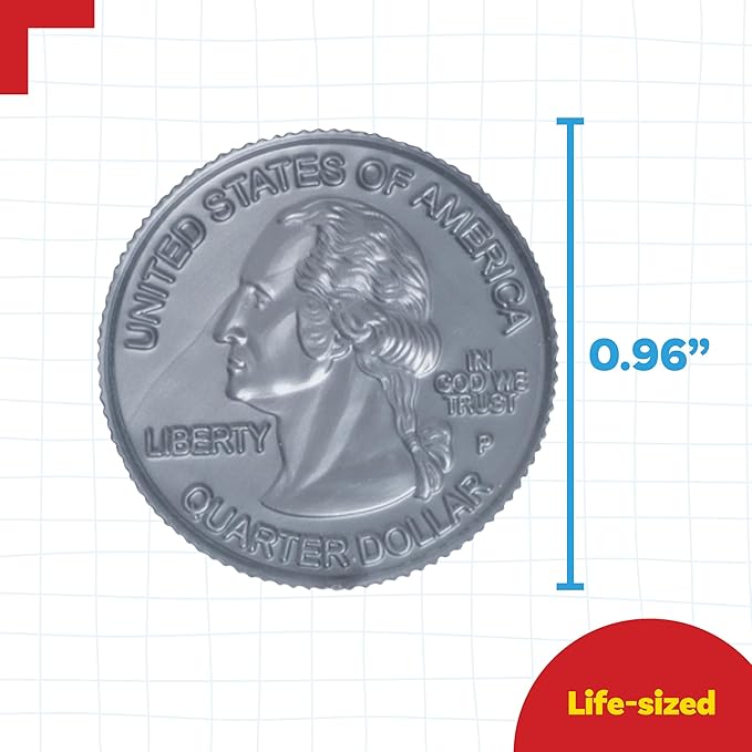 LEARNING ADVANTAGE - 7524 Learning Advantage, Play Quarters Plastic Coins - Set of 100