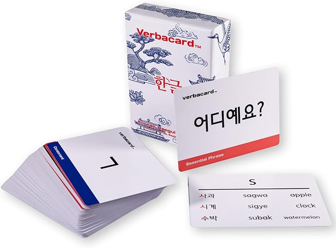 Hangul Flashcards – Learn to Read Korean Hangul Fast | Alphabet Study Deck with Pronunciation & Examples | Korean Alphabet for Beginners & Students