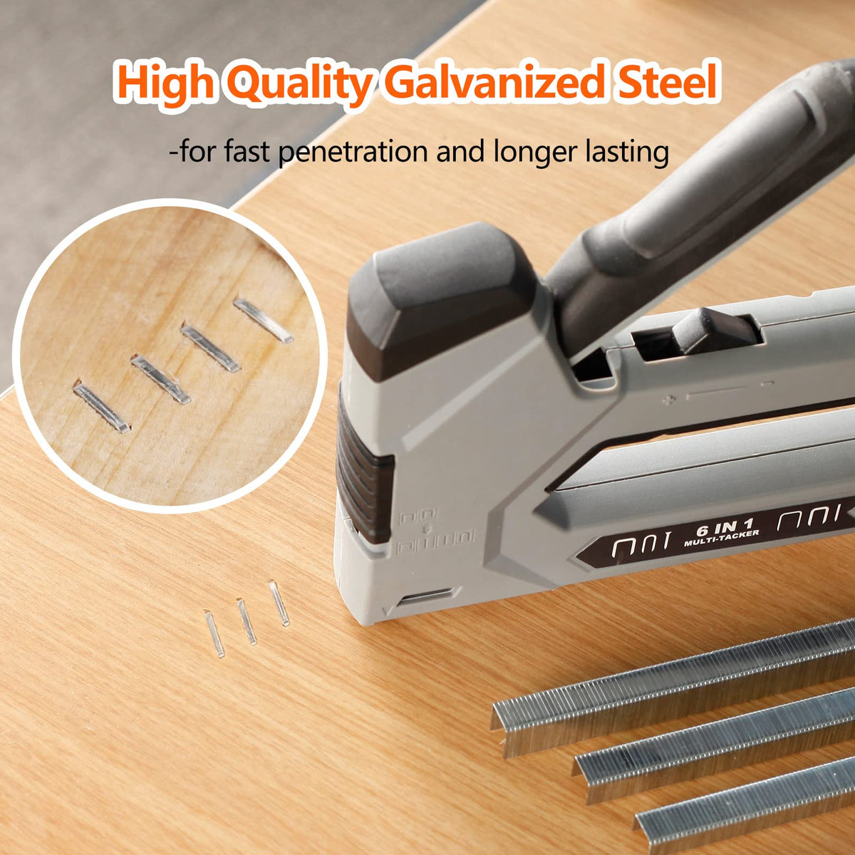 SITLDY Heavy Duty T50 3/8 inch Staples 5000-Count, 20 Gauge Galvanized, for Pneumatic, Electric, Manual T50 Stapler Gun