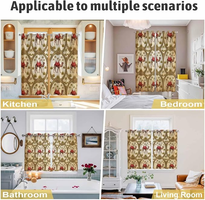 2 Panel Kitchen Cafe Curtains, Home Decor Window Covering Tier Curtains