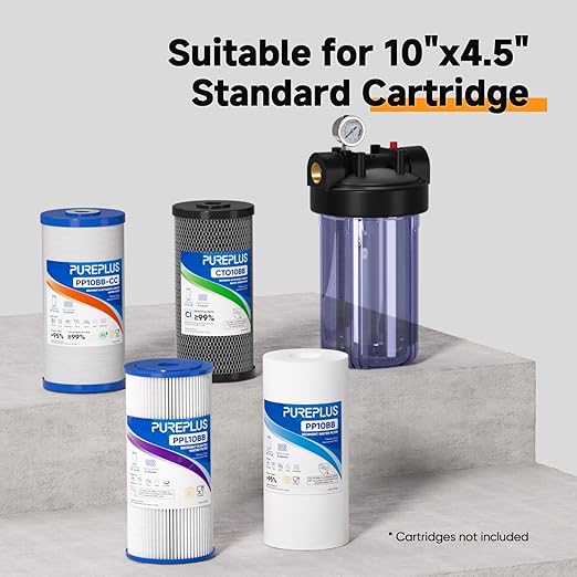 PUREPLUS Whole House Water Filter Housing, Pre-Filtration System,