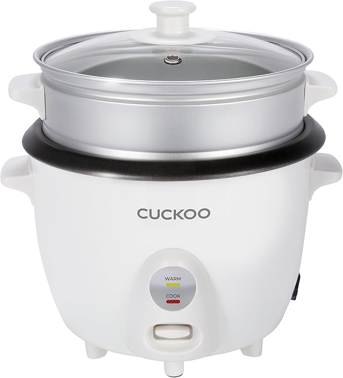 CUCKOO One-Touch Rice Cooker and Warmer, 12-Cup Cooked, White, CR-0601C