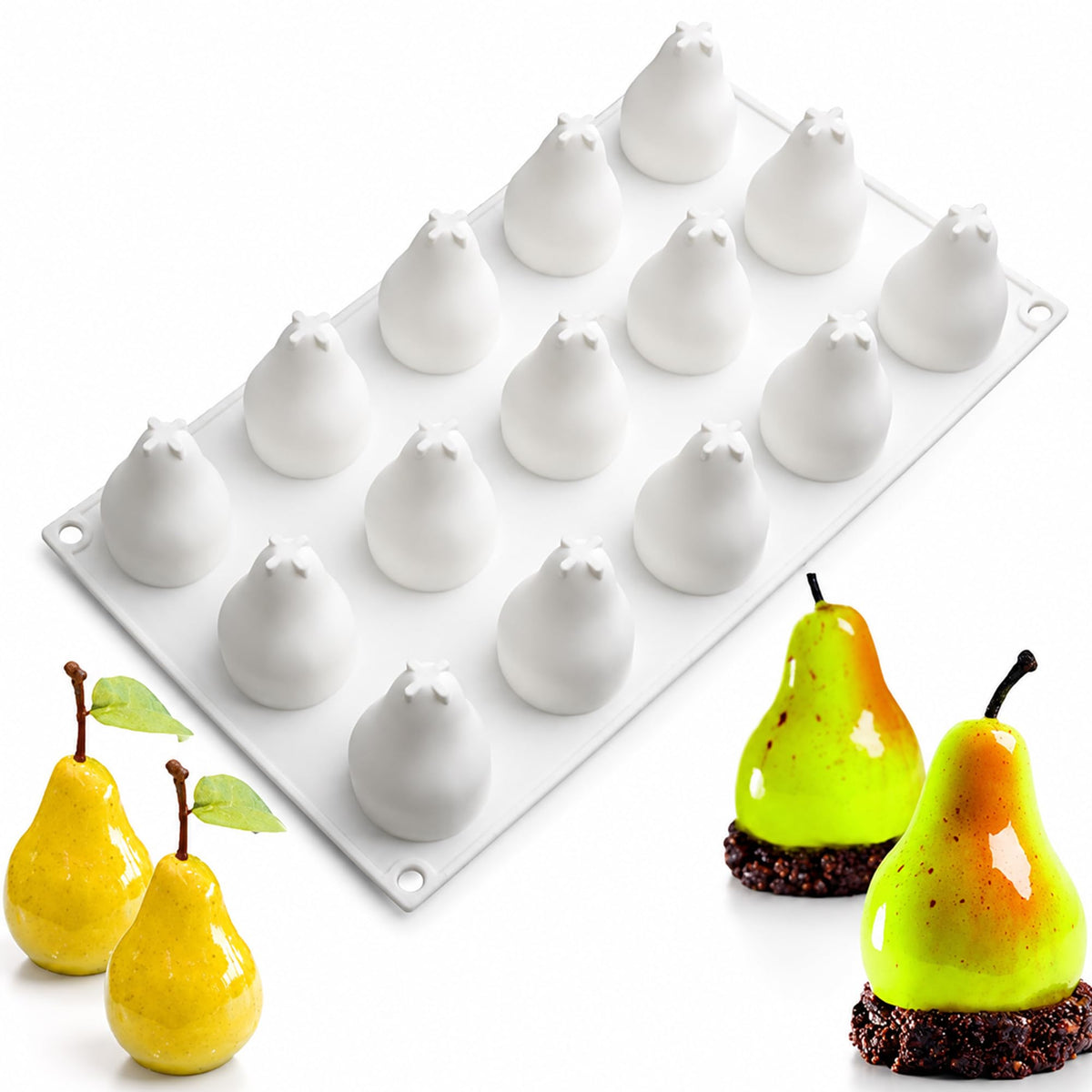 OCPO Kitchen Orange Silicone Mold for Baking Mousse Cake, 8 Cavities
