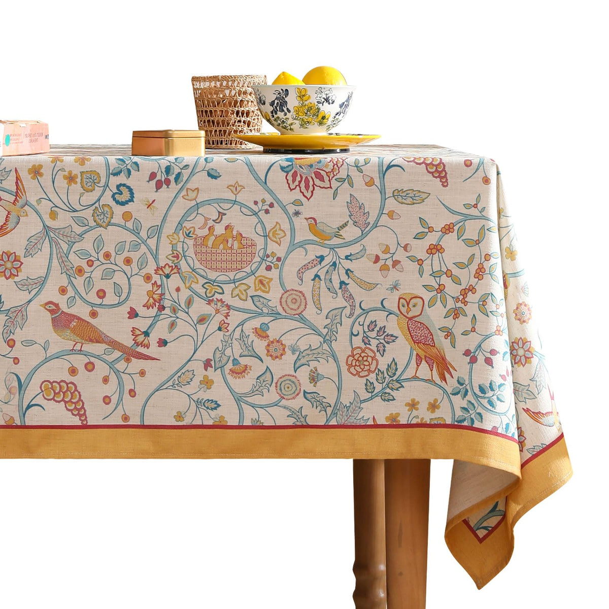 patdrea Vintage French Linen Tablecloth,Rectangular,87"x55"-Wensel
