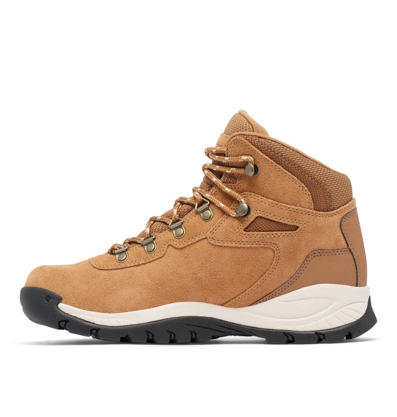 Columbia Womens Newton Ridge Plus Waterproof Amped, Elk/Dark Stone, 8 Wide