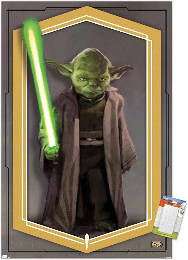 Trends International Star Wars: The High Republic - Yoda Wall Poster, 14.725" x 22.375", Premium Poster & Mount Bundle