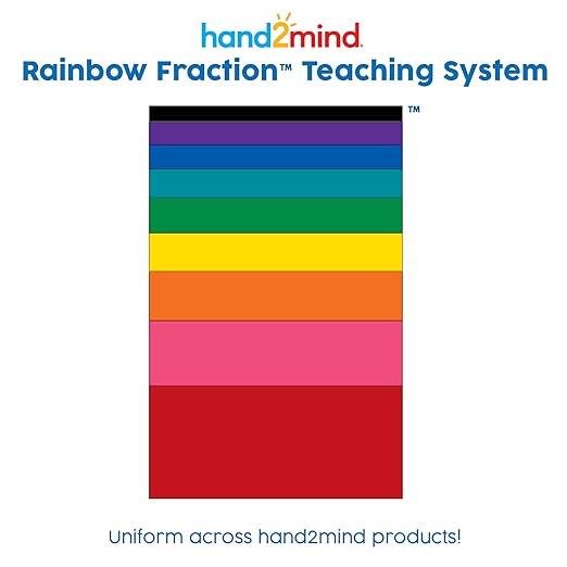 hand2mind Plastic Rainbow Fraction Tiles, Montessori Math Materials, Fraction Manipulatives, Unit Fraction, Fraction Bars Math Manipulatives, Fraction Games, Homeschool Supplies (Set of 51)
