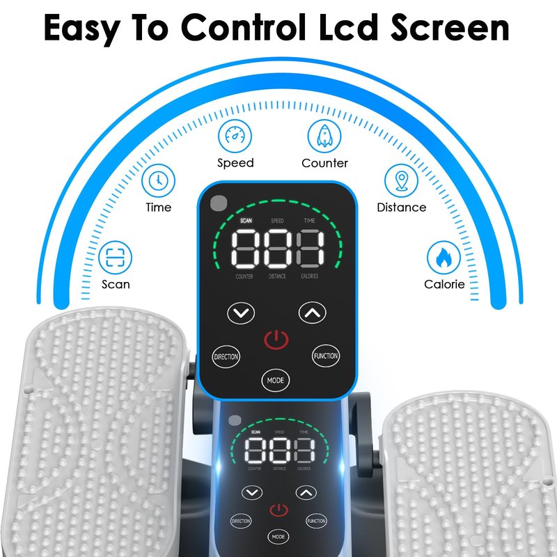 Under Desk Elliptical Machine for Senior, Quiet Motorized Leg Exerciser with Smart Remote, Pedal Exerciser with 12 Adjustable Speeds for Auto/Manual Modes, LCD Monitor, Easy to Use for Home Office