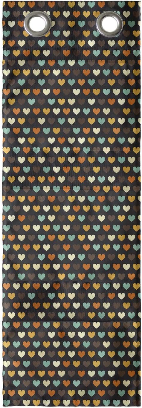 Ambesonne Love Hanging Pocket Organizer, Mini Pattern with Symmetric Tiny Heart Shapes Valentine's Day Themed Illustration, Printed Polyester Storage Bag with Pockets, 9" x 27", Multicolor
