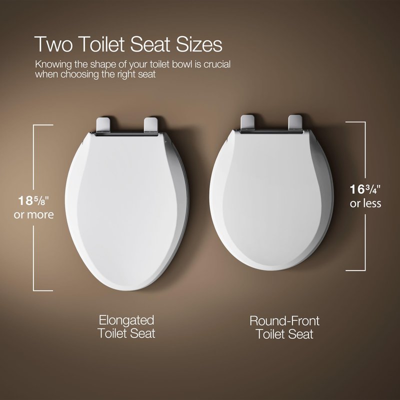 KOHLER 4636-RL-58 Cachet ReadyLatch Elongated Toilet Seat Slow Close, Soft Close Toilet Seat Quiet Lid, Contoured Grip-Tight Bumpers Installation Hardware, Aparment Essentials, Thunder Gray