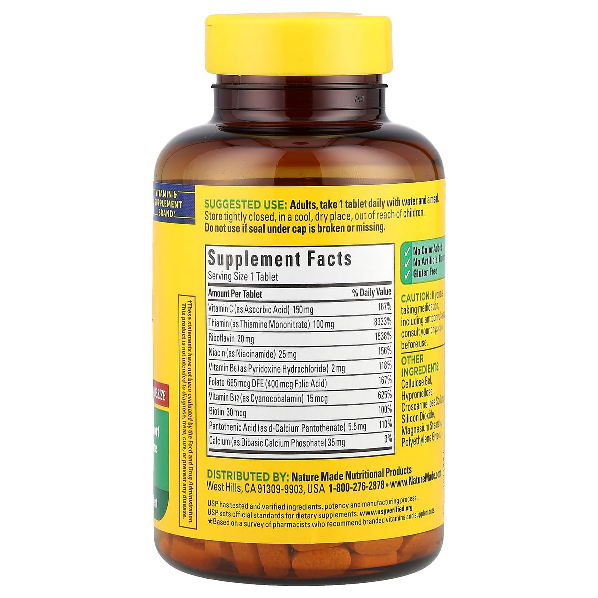 Nature Made Super Vitamin B-Complex + Vitamin C Tablets, 360 ct