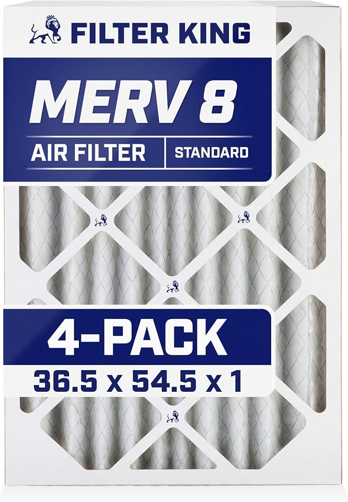 Filter King 36.5x54.5x1 Air Filter | 4-PACK | MERV 8 HVAC Pleated A/C Furnace