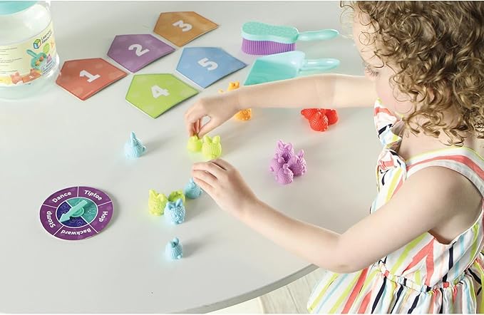 Learning Resources Count & Clean Dust Bunnies - Fine Motor Skills, Color and Shape Matching for Kids, Number Recognition, Toddler Montessori Sensory Toys, Birthday Gift for Boys and Girls