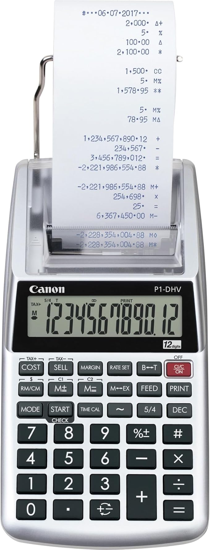 Canon P1-DHV-3 Printing Desktop Calculator, Sliver (2203C001)