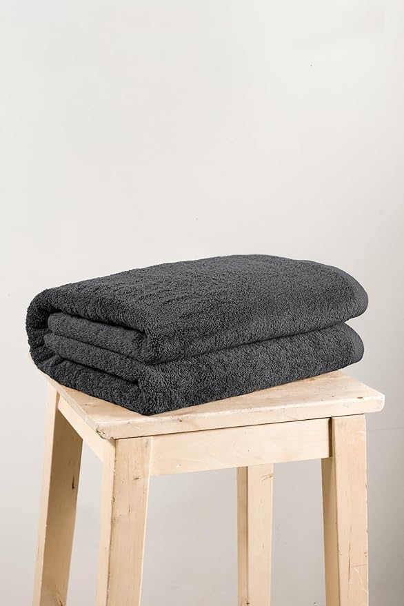 SALBAKOS 100% Turkish Cotton Jumbo Bath Sheet Towel Oversized 40x80 inch | Premium Hotel & Spa Quality, Soft, Absorbent, XL Bath Towels | Made in Turkey (Pack of 1, Gray)