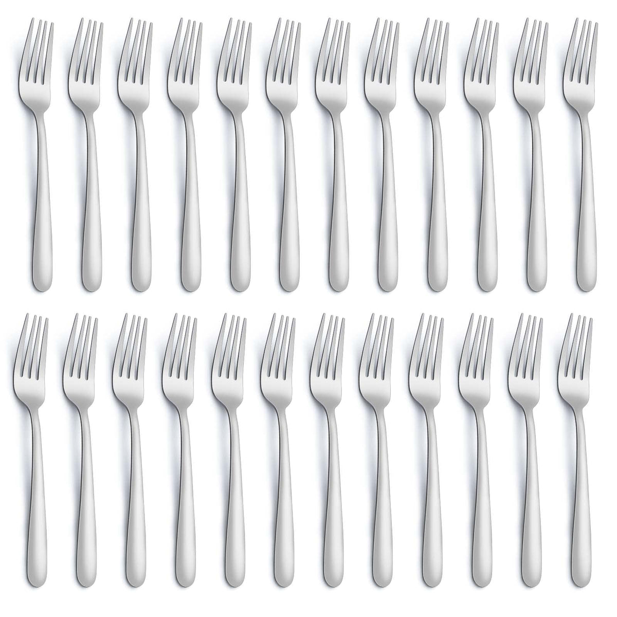 Gymdin 24 Pieces Teaspoons Set, 6.4 Inches Spoon Set, Stainless Steel Silverware, Small Spoons with Pearl Dot Design Handle, Dishwasher Safe, Tea Spoons Suitable for Home and Restaurant