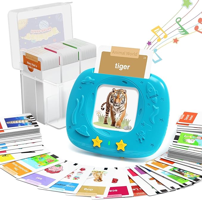 HOMESTEC Toddler Talking Flash Cards with 216 Double Sided Cards for Speech Therapy Learning for Ages 3 to 6 Featuring 24 Themes Short Sentences Real Sounds and Stories Easter Basket Stuffer for Kids
