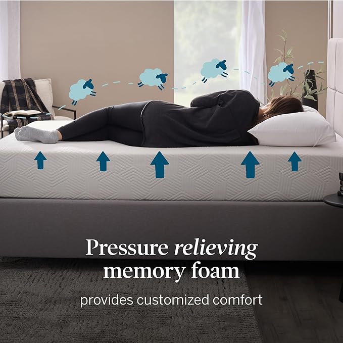 Lucid 14 Inch Memory Foam Mattress - Medium Firm Feel - Infused with Refreshing Bamboo Charcoal and Cooling Gel - Bed in a Box - Temperature Regulating - Pressure Relief - Breathable - Twin Size