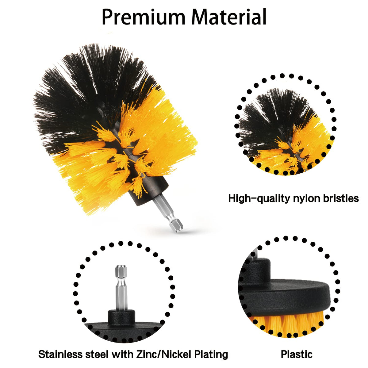 8 Pack Drill Brush Attachment Set, 1/4in Power Scrubber Brush+ Extend Long Rod, Brush Drill Attachment, Power Cleaning Scrub Brush for Bathroom, Tub, Tile, Corner, Floor