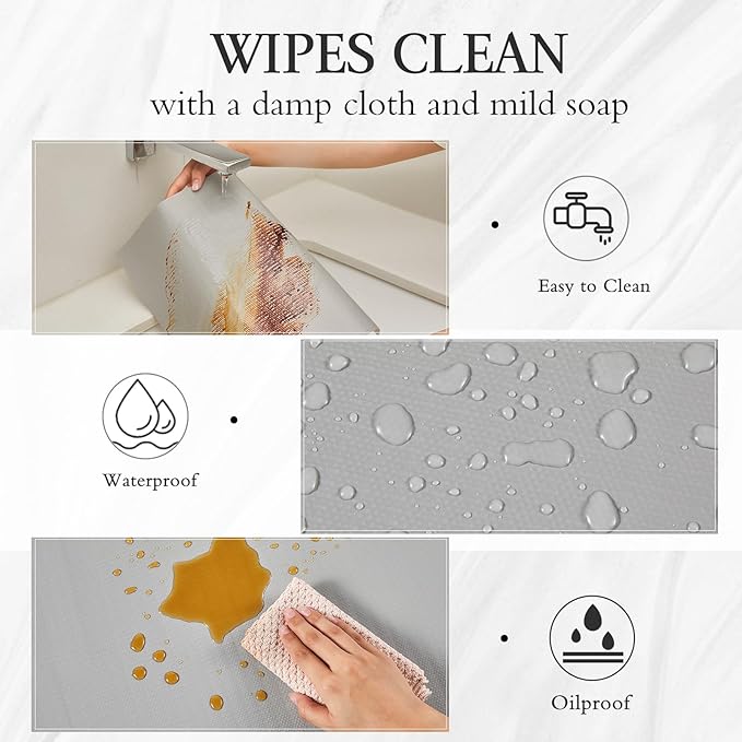 Beautysaid Shelf and Drawer Liner for Kitchen Cabinet, Non Adhesive Non Slip Shelf Paper Waterproof Washable Thickened for Dresser Pantry Shelve Bathroom Protector Liner(Light Grey,12 in x 30 FT)